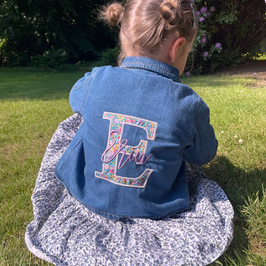 Children's Denim Jacket - Fabric Initial & Name
